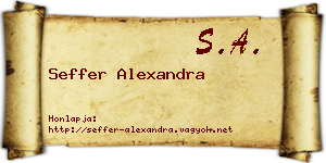Seffer Alexandra névjegykártya
